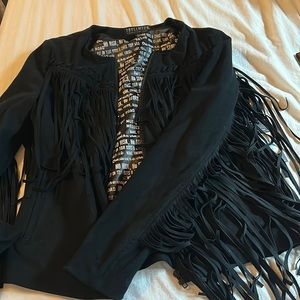 Idyllwind black faux suede jacket